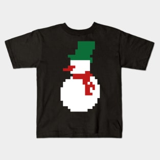 Snowman Pixel Art Kids T-Shirt